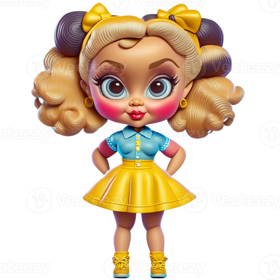 Retro Era Girls AI Generated png