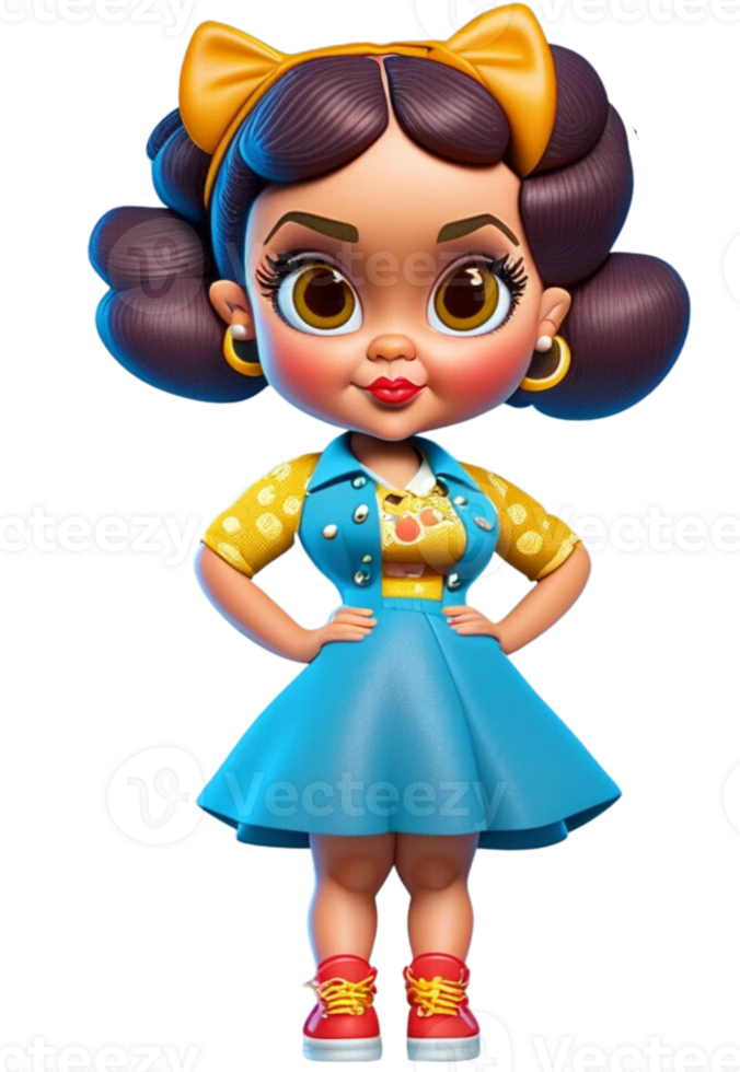 Retro Era Girls AI Generated Enhanced png