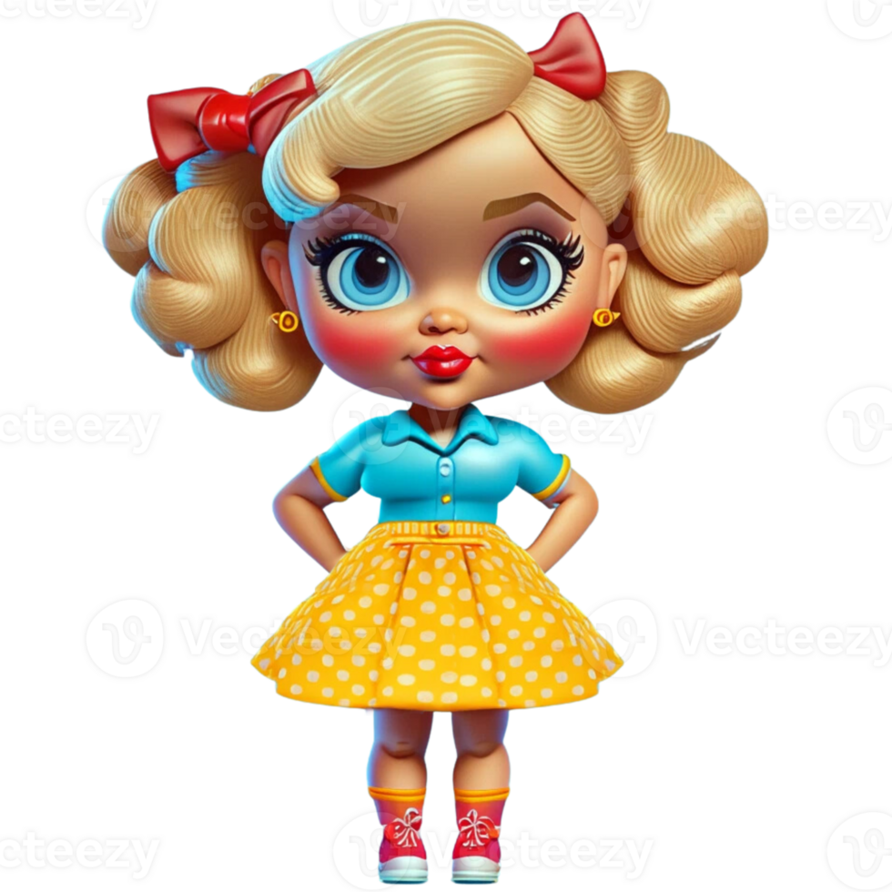 Retro Era Girls AI Generated png