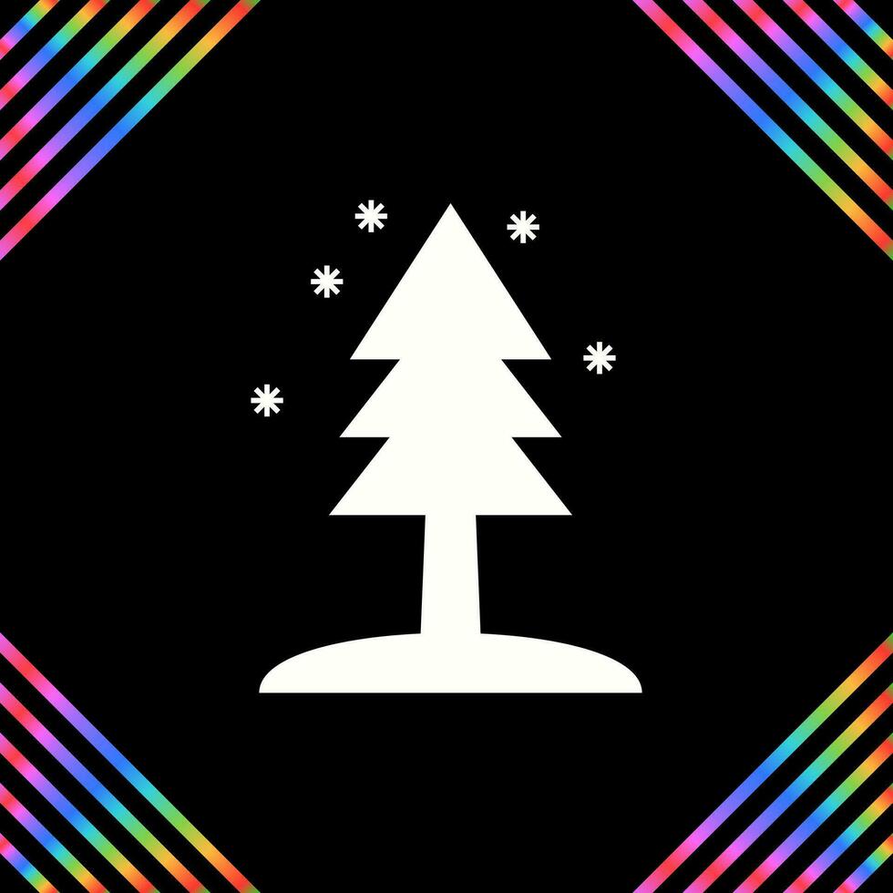 árbol en el icono de vector de nieve