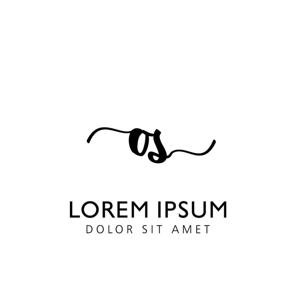 OS Initial Handwriting Template Design vector