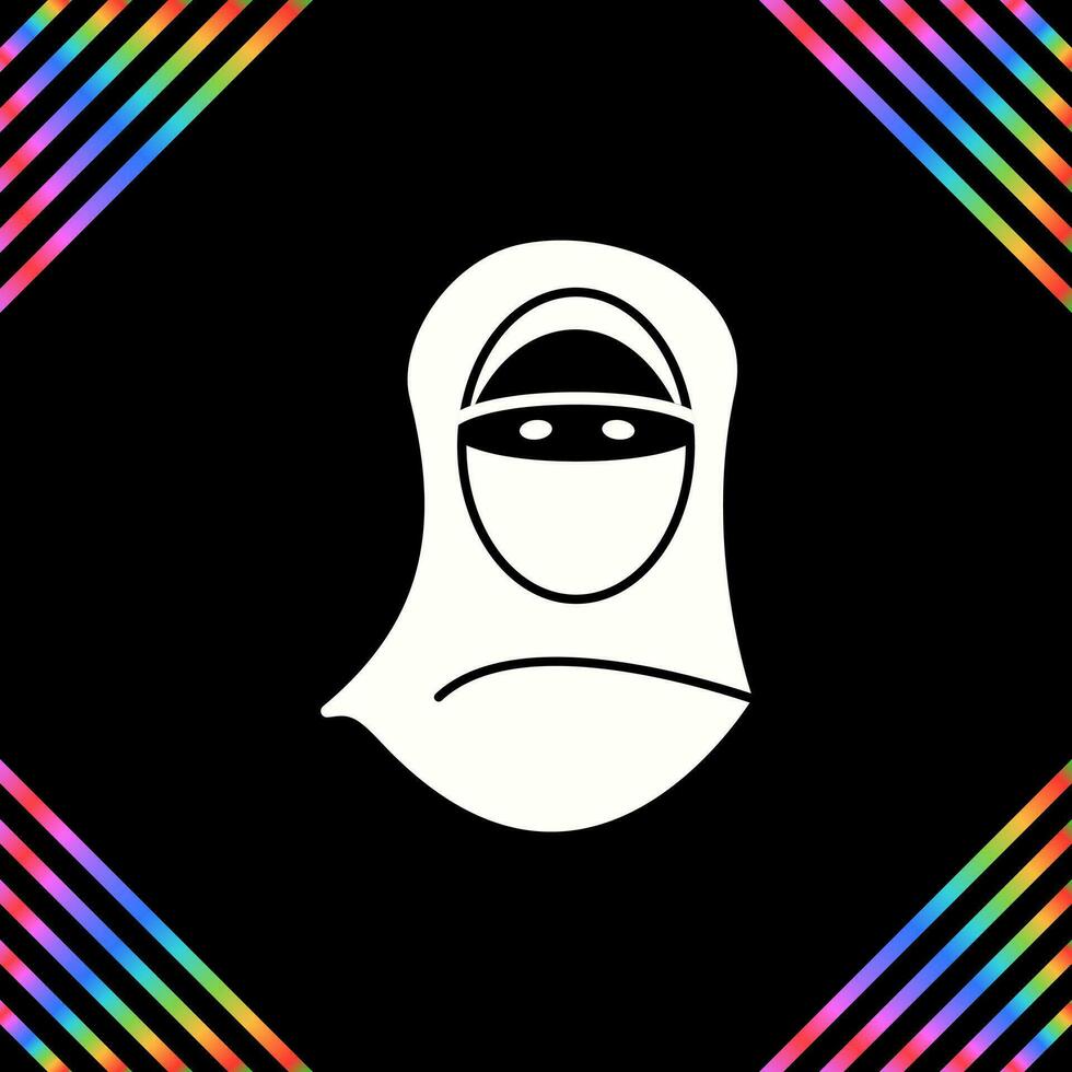 mujer con icono de vector de niqab