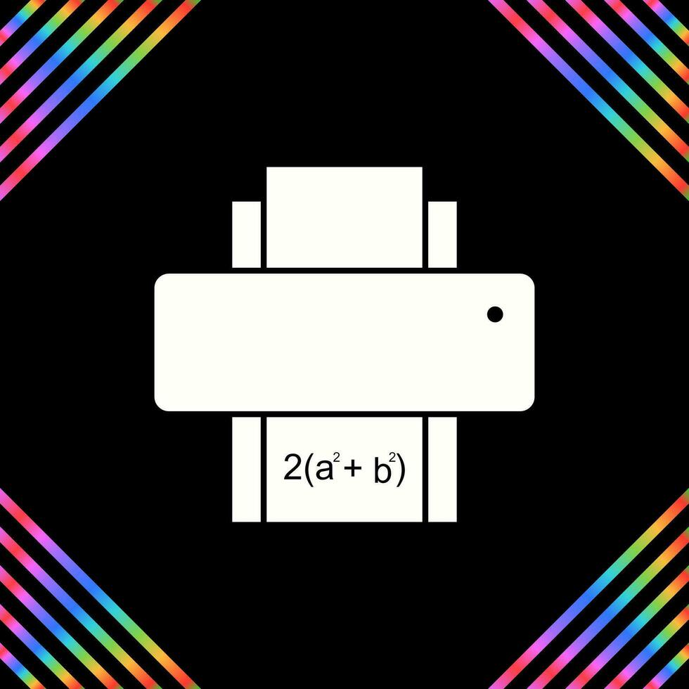 icono de vector de hoja de matemáticas de impresión