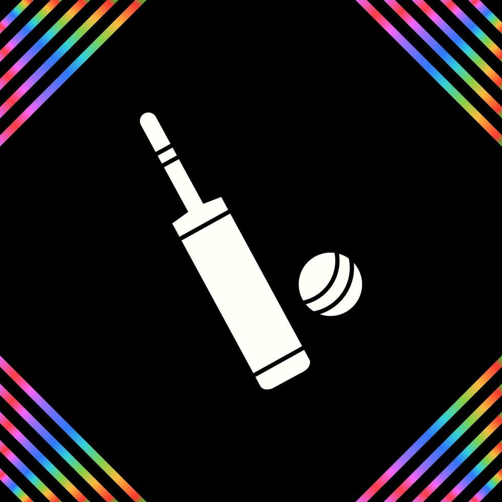 Cricket Bat and Ball Vector Icon