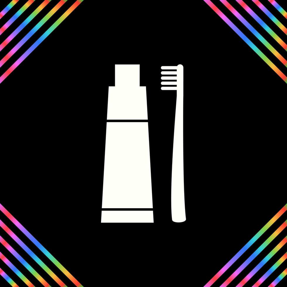 Toothbrush and Toothpaste Vector Icon