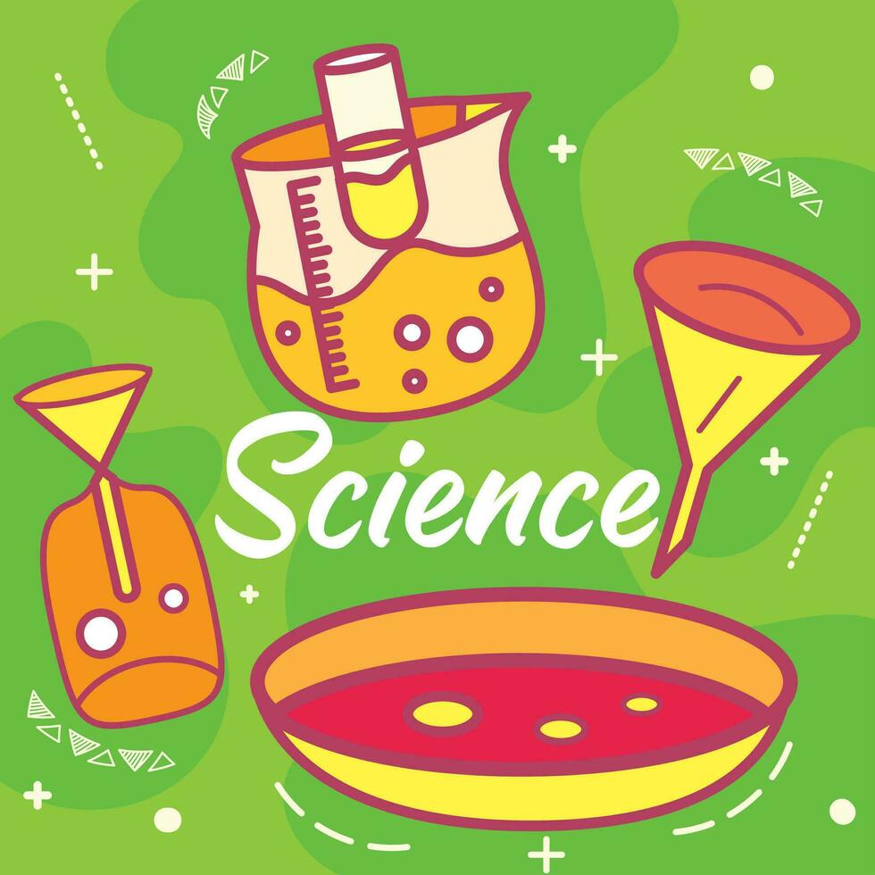 Different chemical instrument Science class concept Vector illustration