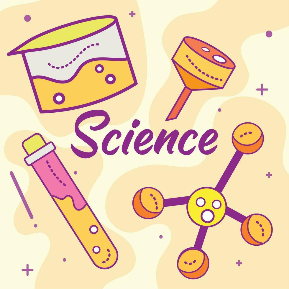 Different chemical instrument Science class concept Vector illustration