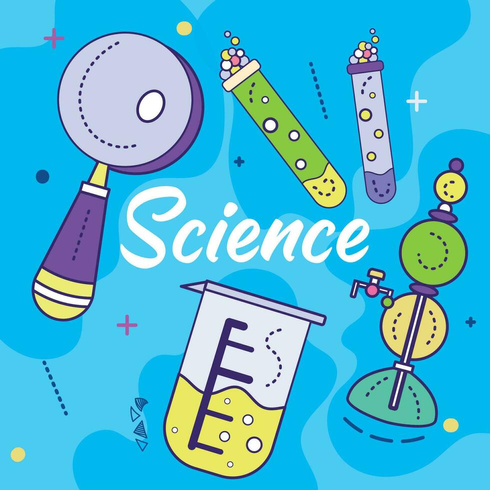 Different chemical instrument Science class concept Vector illustration