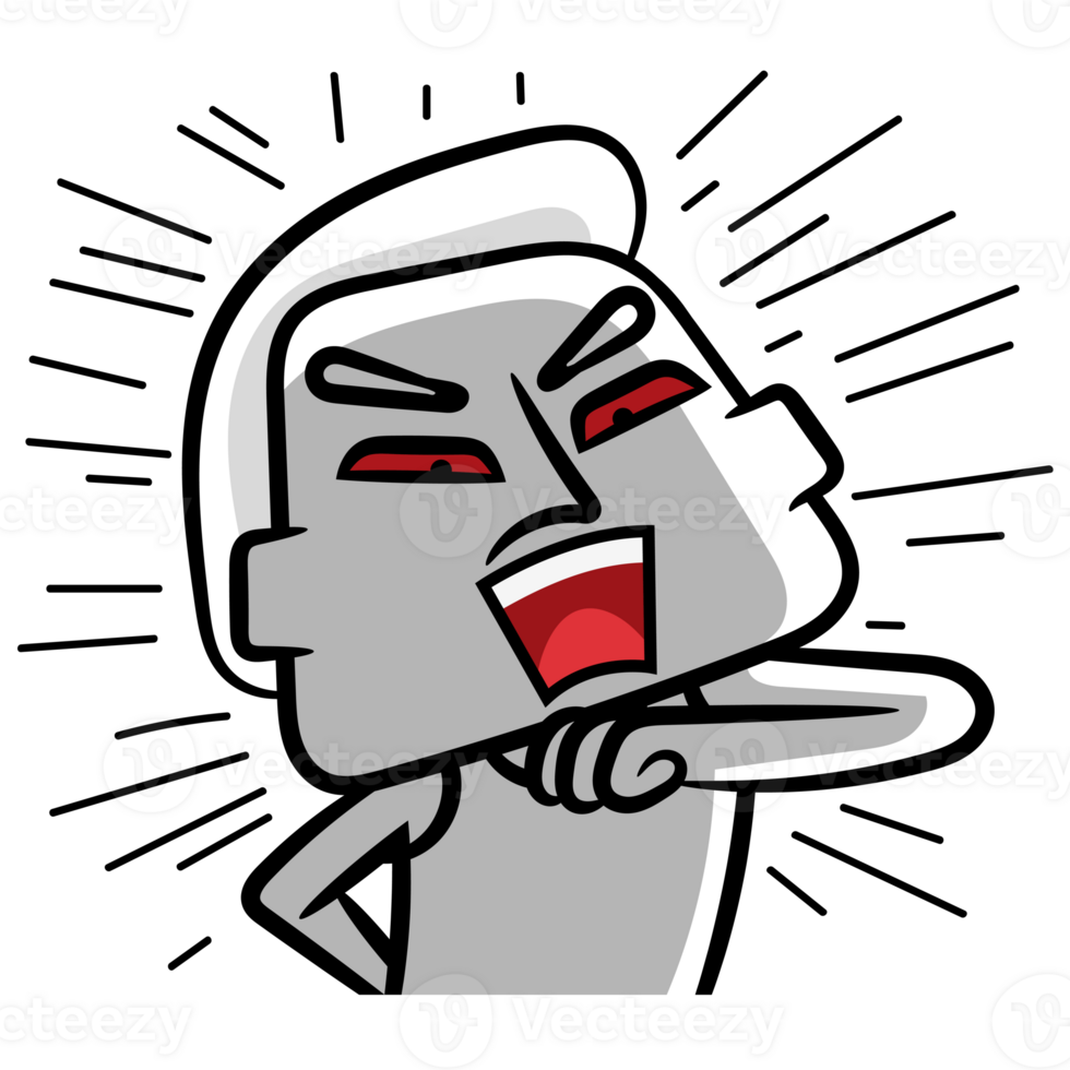 Cartoon man very shocked png