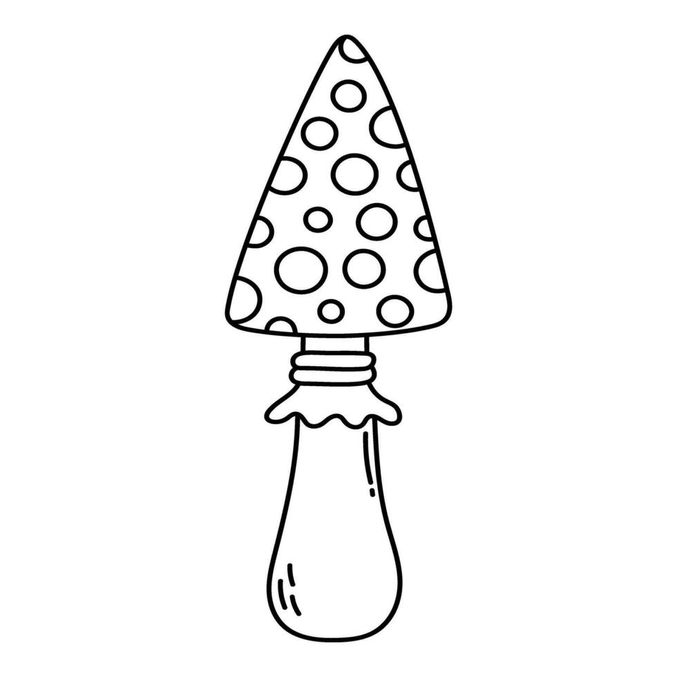 Simple vector doodle. Sketch drawing of forest mushroom. Easy to change color.