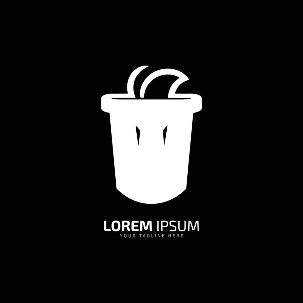 a logo of dustbin vector silhouette and trash bin icon