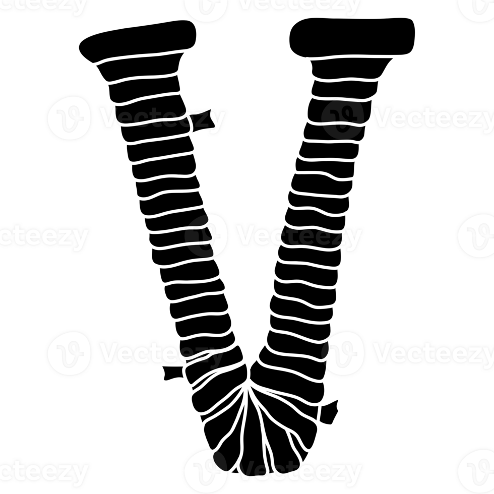 Uppercase V font design png