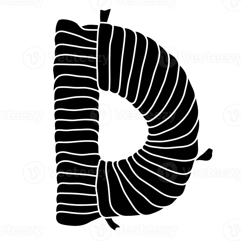 Uppercase D font design png
