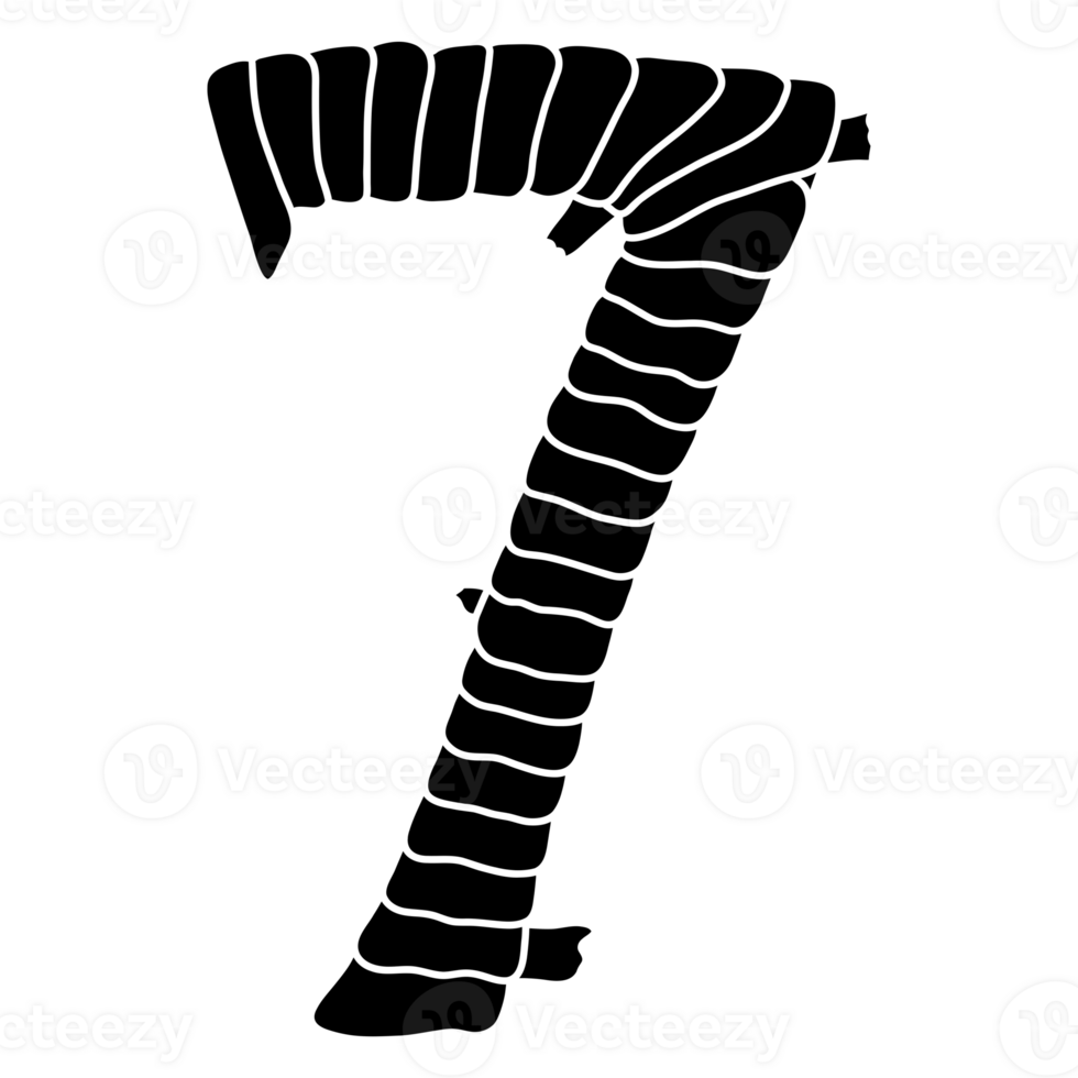 Number 7 font design png