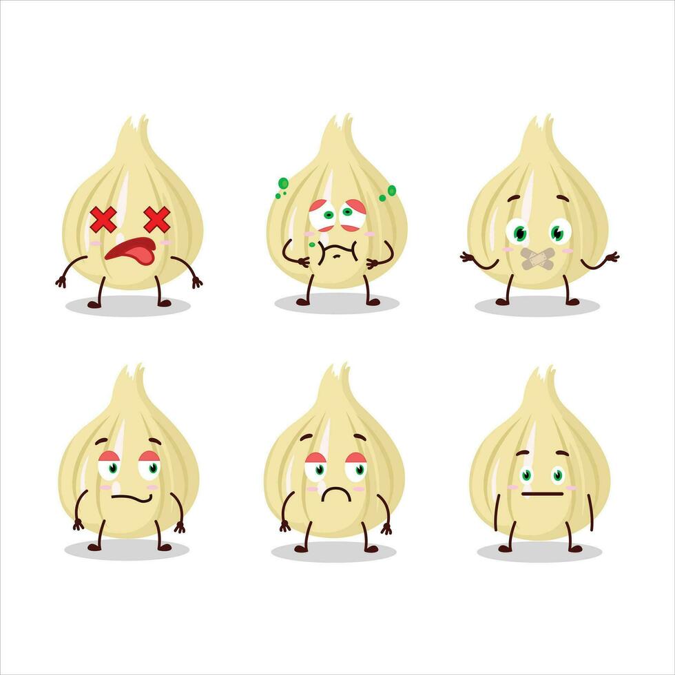 New garlic cartoon character with nope expression vector