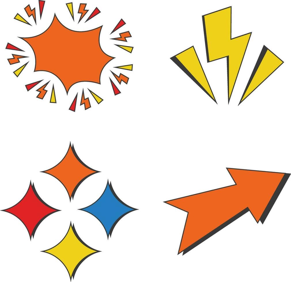 Comic Effect Shape For Manga Animation. Isolated Vector