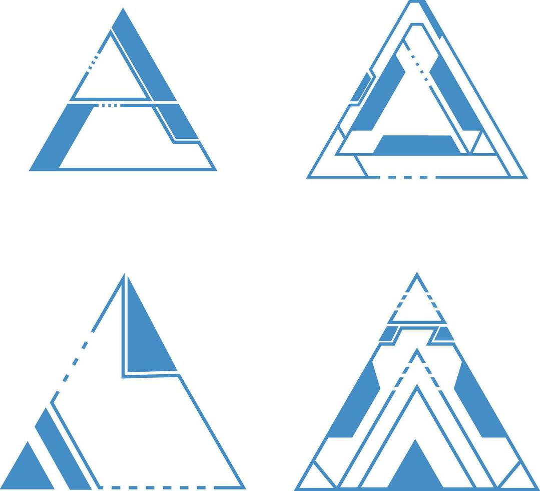 futurista triángulo hud marco colocar. sencillo diseño. vector ilustración