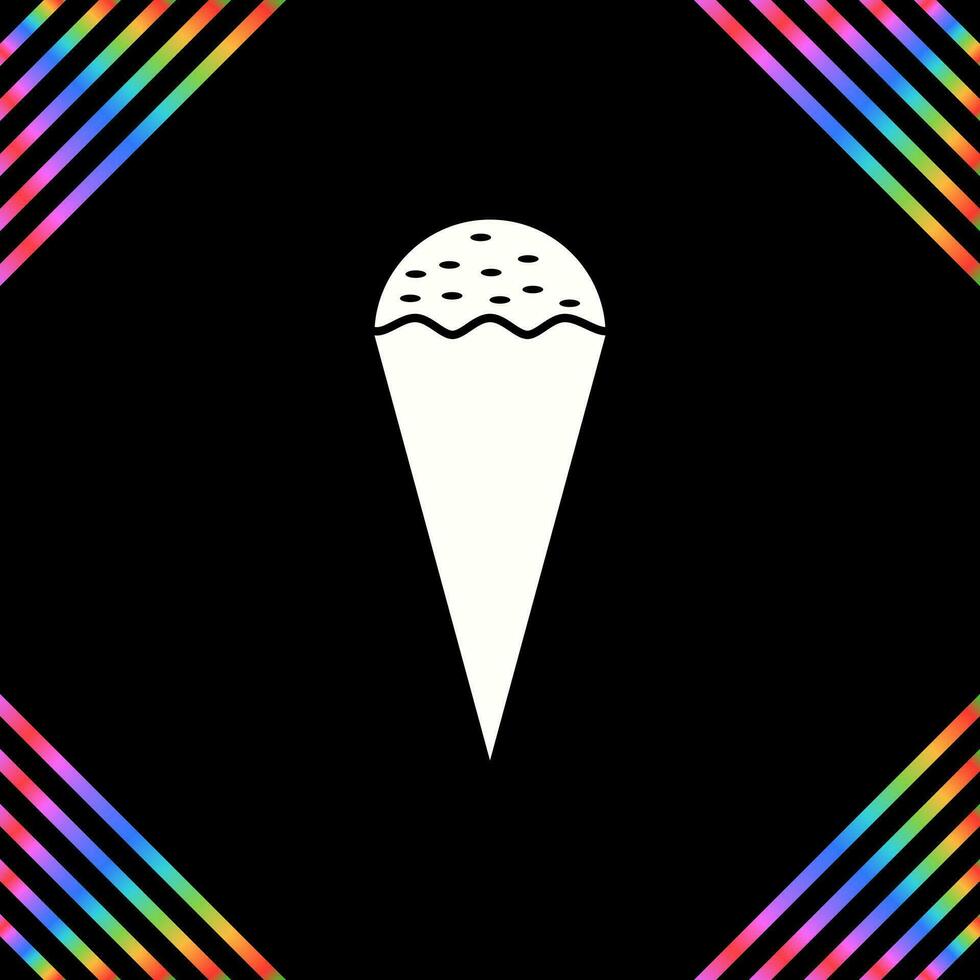 icono de vector de helado de cono