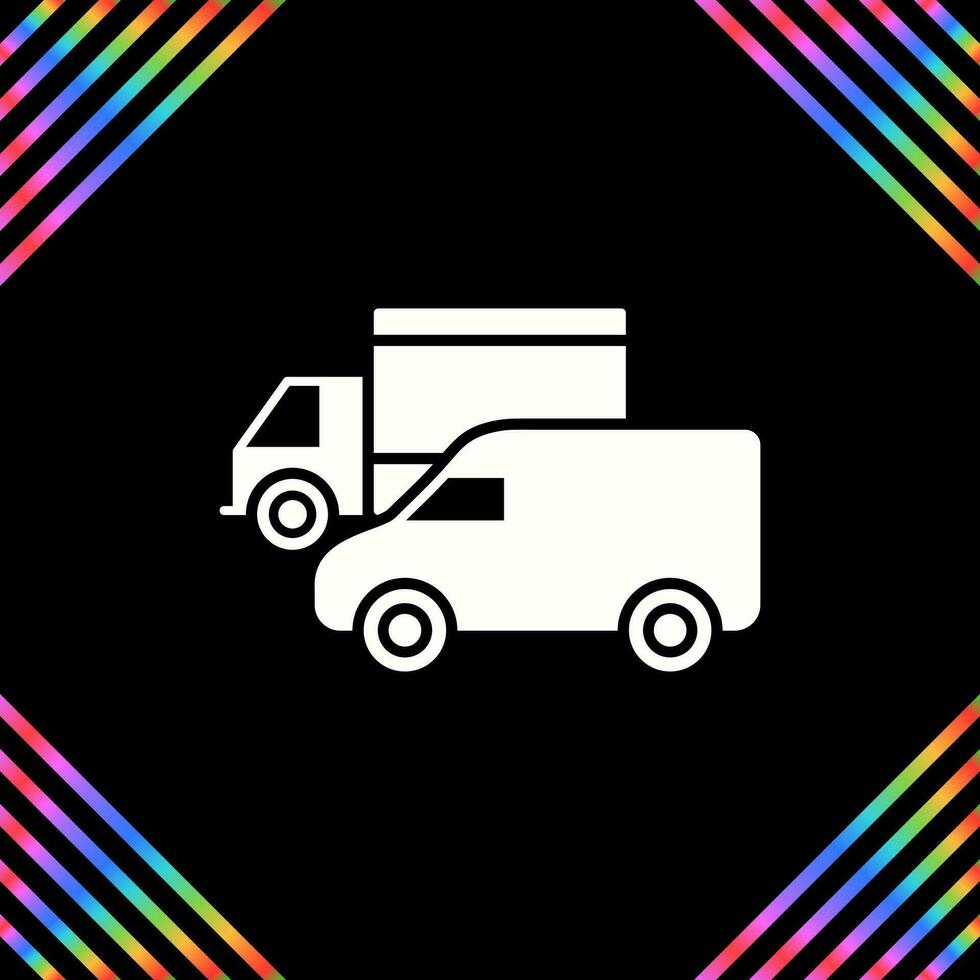 Parked Trucks Vector Icon