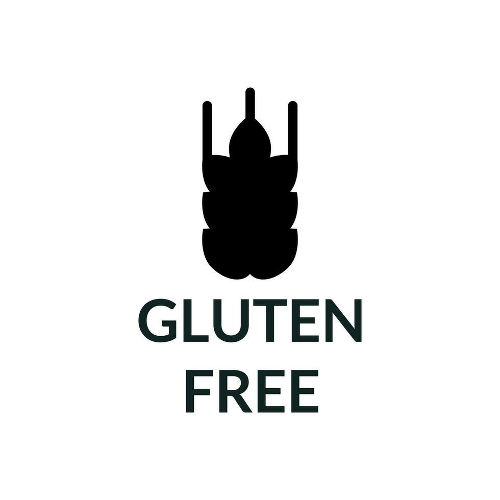 gluten gratis icono. para embalaje y etiquetado productos ese hacer no Contiene huellas de trigo y otro granos conteniendo gluten vector