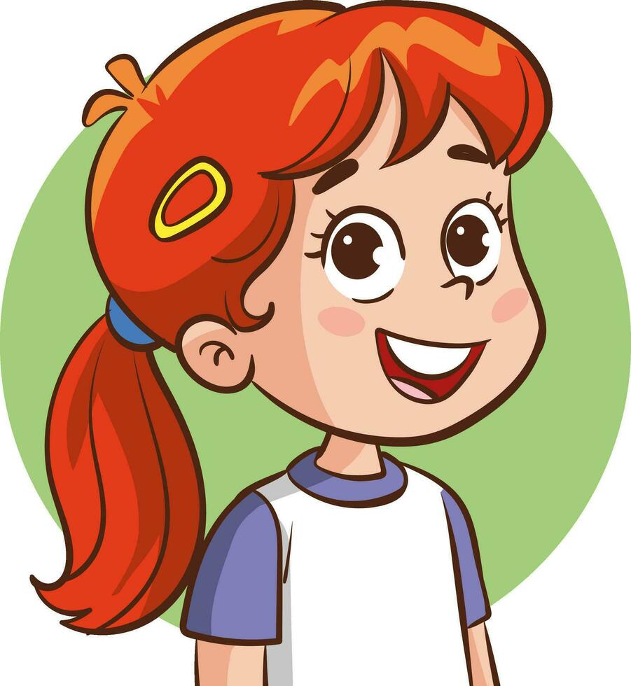 children portrait cartoon vector illustration