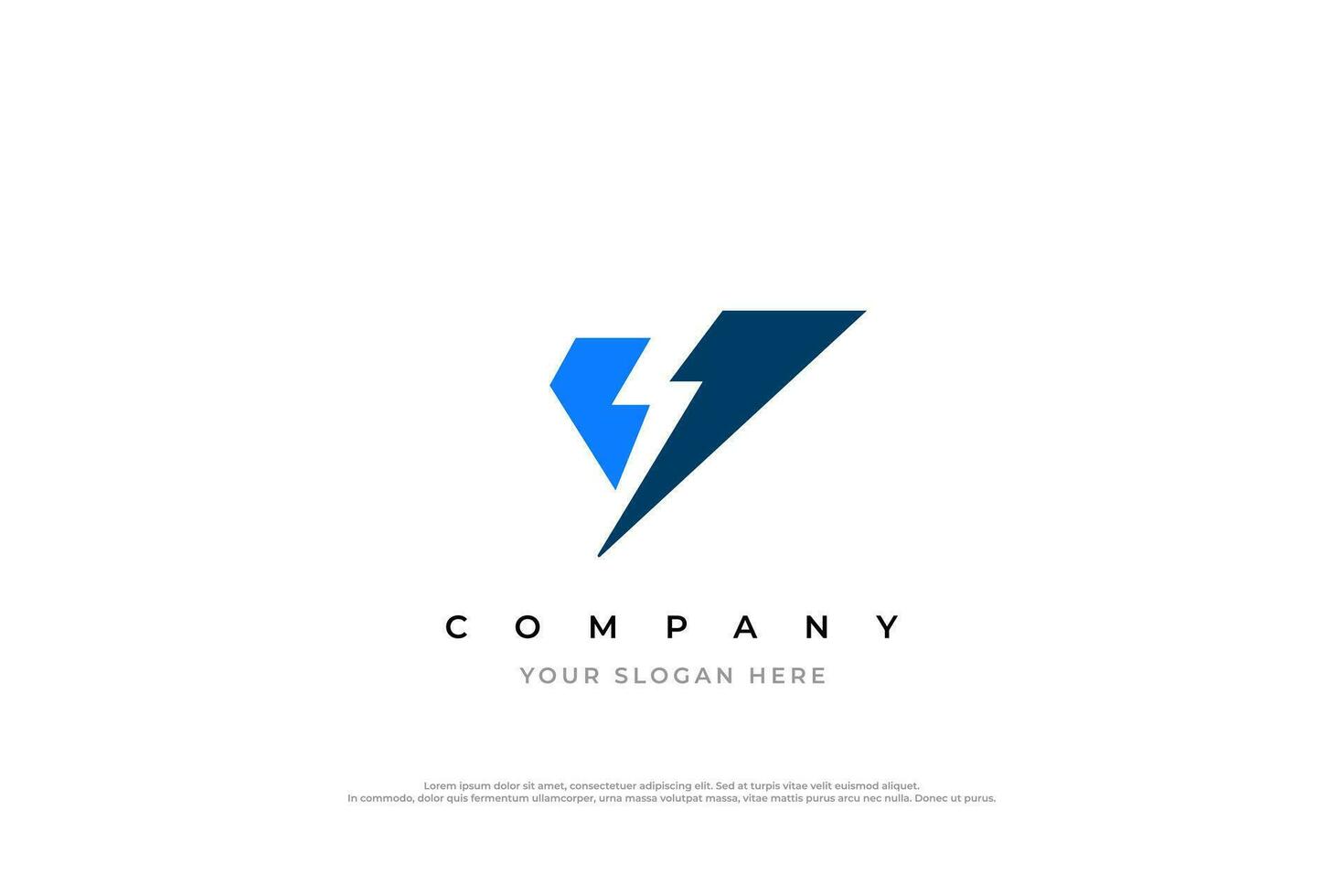 Initial Letter V Volt Logo Design vector