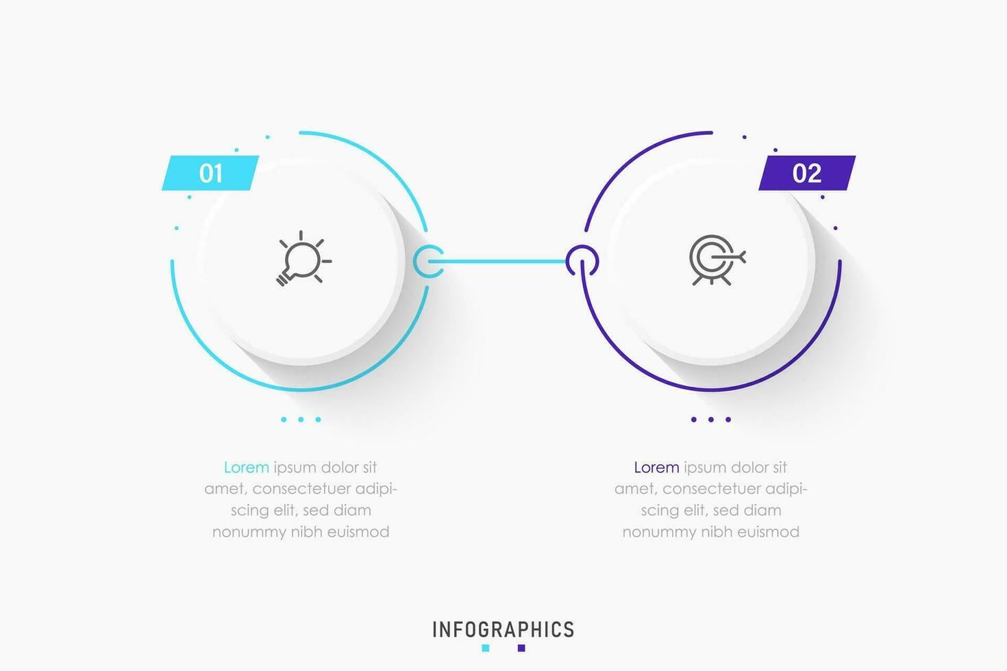 Vector Infographic label design template with icons and 2 options or steps. Can be used for process diagram, presentations, workflow layout, banner, flow chart, info graph.