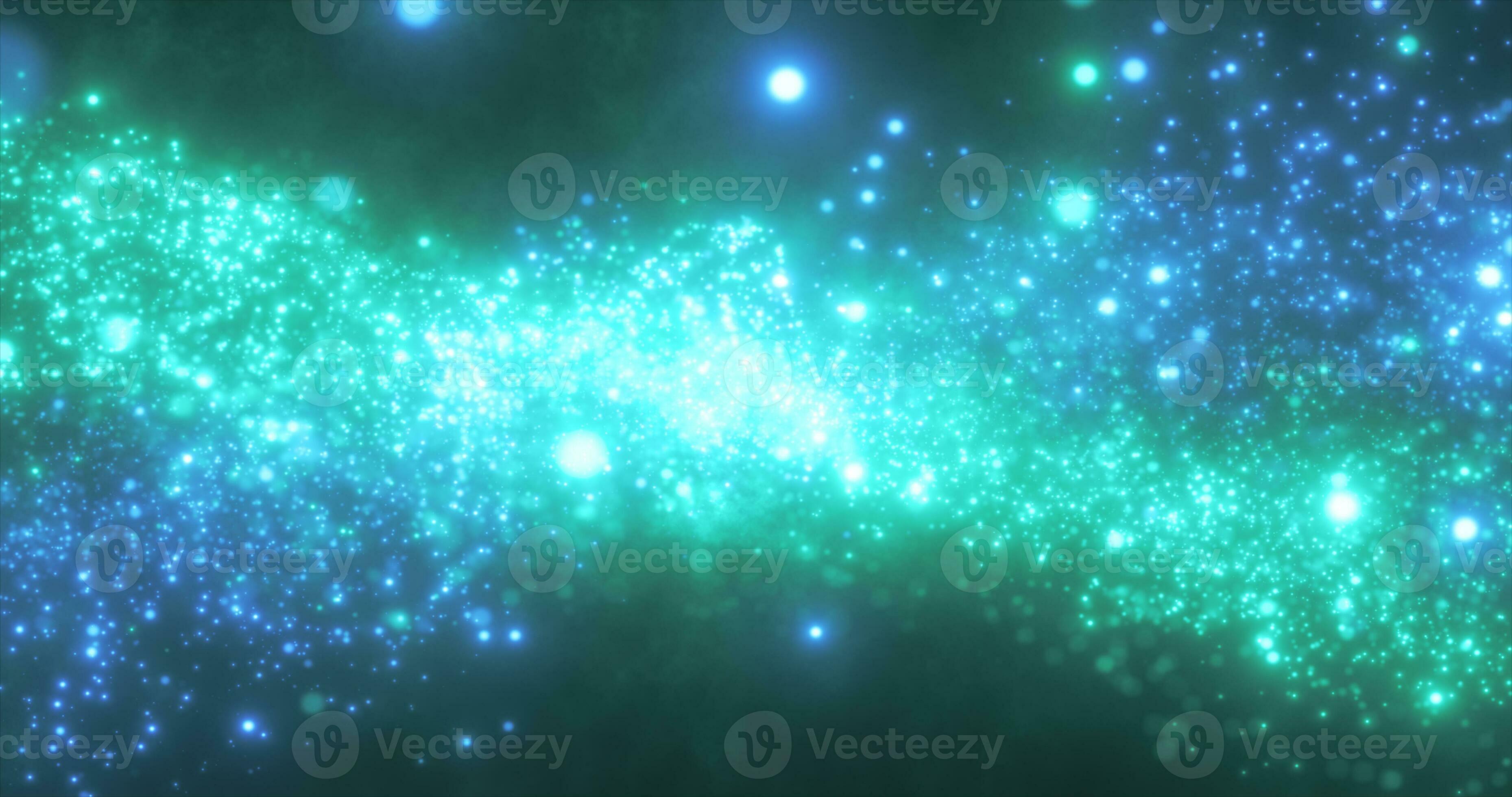 Abstract green energy magic round particles round with bokeh effect