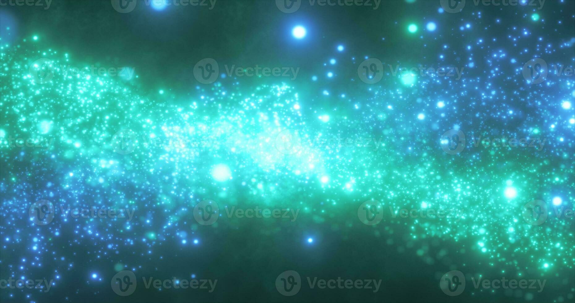 Abstract green energy magic round particles round with bokeh effect glowing background photo