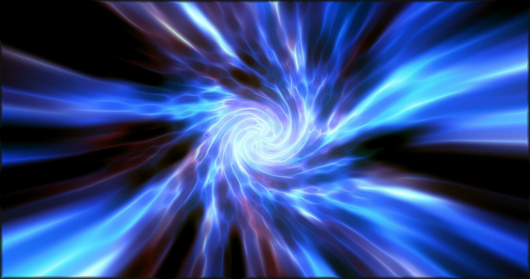 Blue hypertunnel spinning speed space tunnel made of twisted swirling energy magic glowing light lines abstract background photo