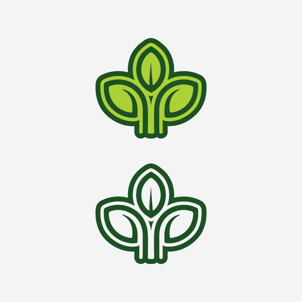 jardinería logo con pala icono y árbol con verde hojas logo modelo. vector