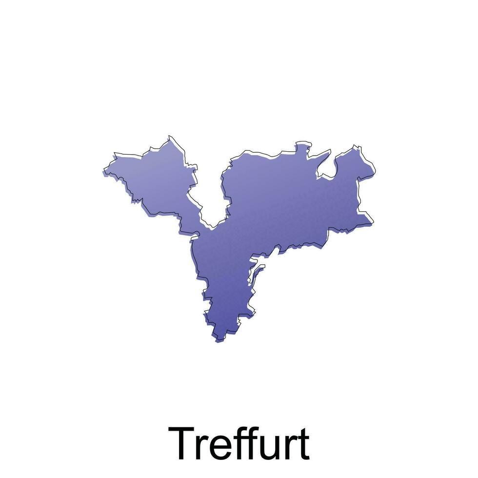 mapa ciudad de treffurt, mundo mapa internacional vector modelo con contorno ilustración diseño, adecuado para tu empresa