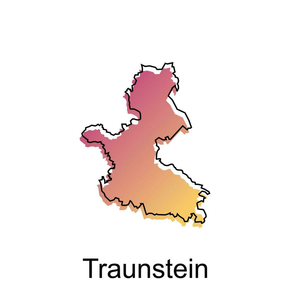 mapa ciudad de traunstein, mundo mapa internacional vector modelo con contorno ilustración diseño, adecuado para tu empresa