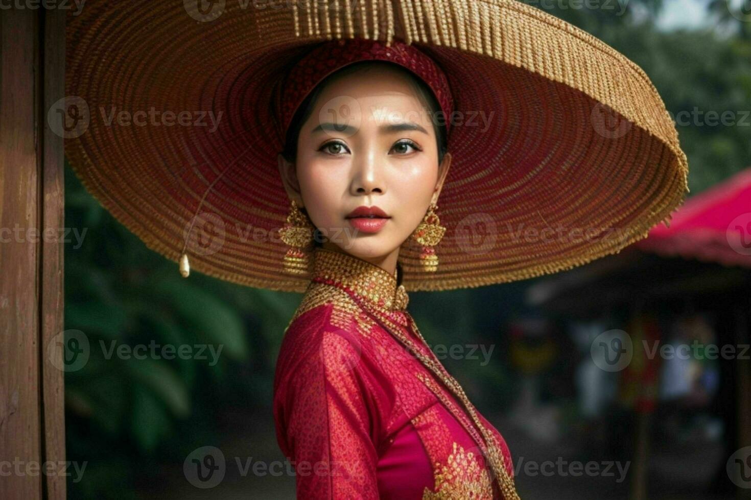 retratos de de moda hermosa mujer en tradicional ropa foto