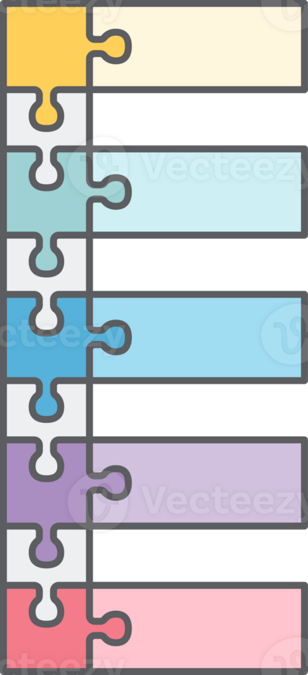 square infographic jigsaw Flat Line png