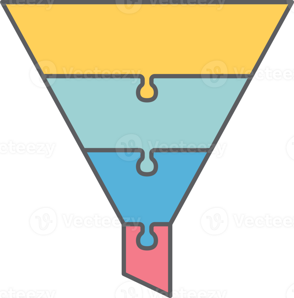 sale funnel infographic jigsaw Flat Line png