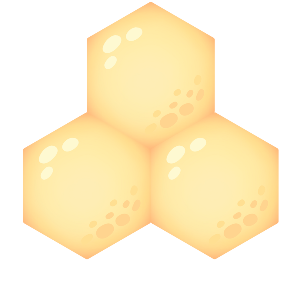 The bright yellow honeycomb of a little bee. png