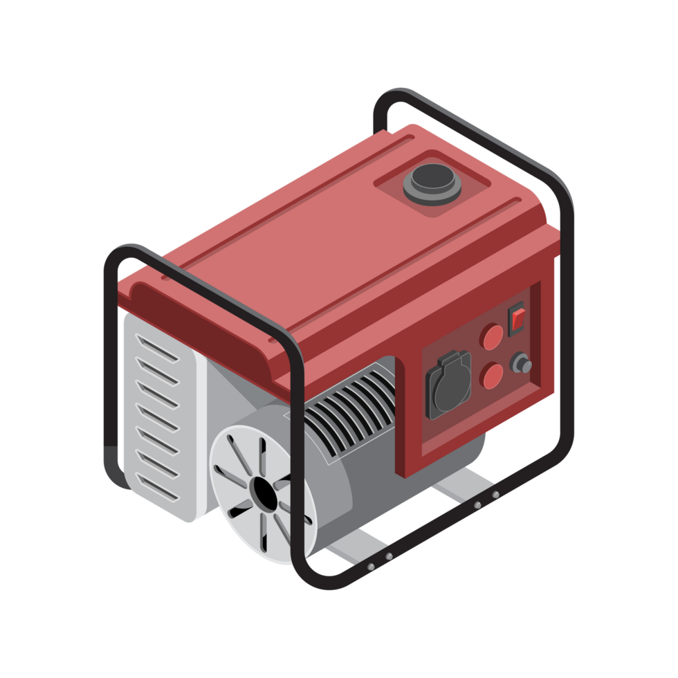 Industrial Electric Generator Engine Isometric png