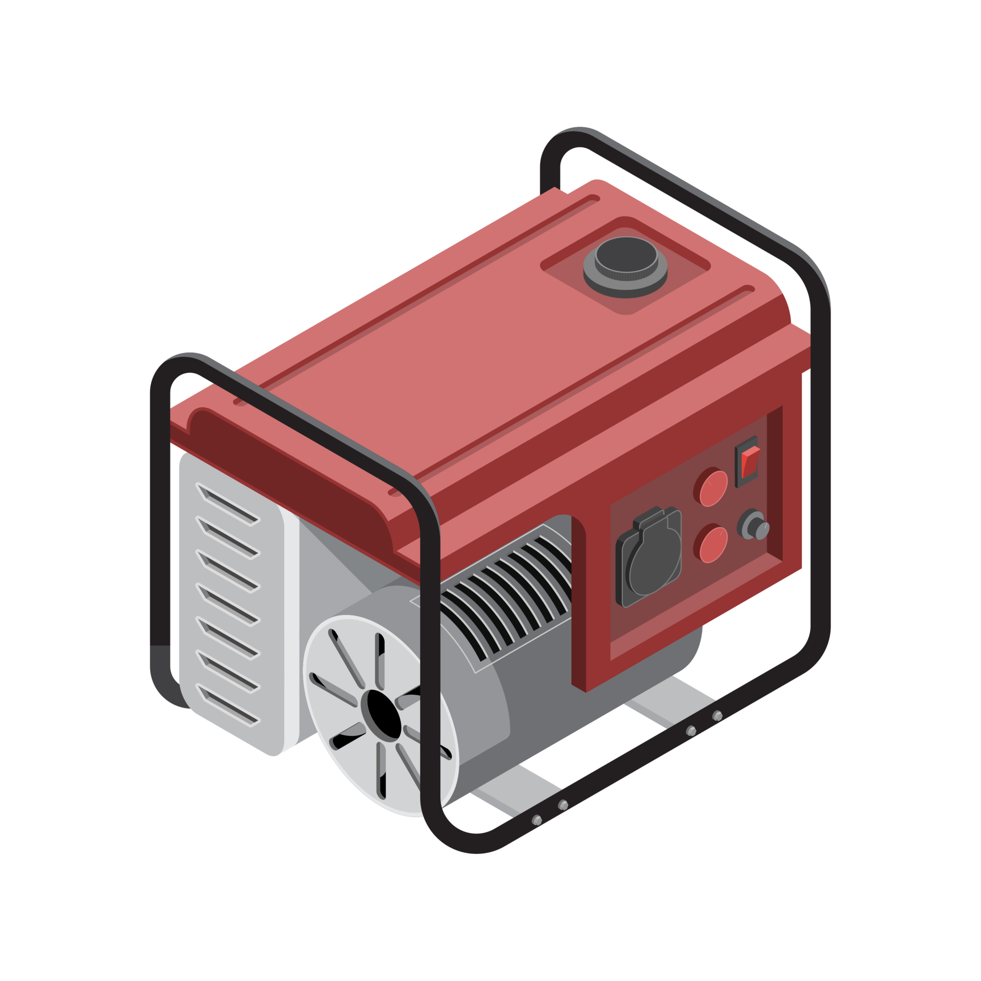 Industrial Electric Generator Engine Isometric 28078384 PNG