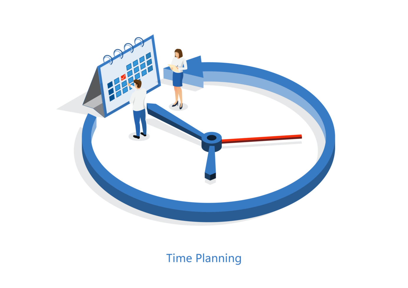 Isometric schedule time planning concept. png