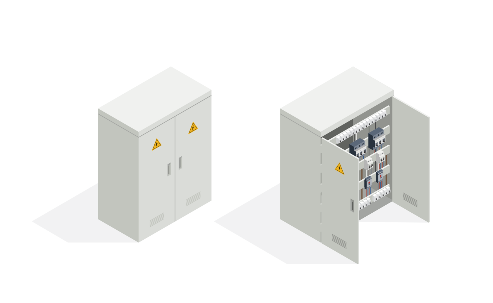 eléctrico tablero de conmutadores o gabinete como poder objeto isométrico png