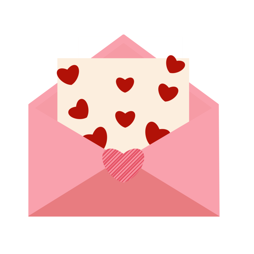 Pink love letter envelope png