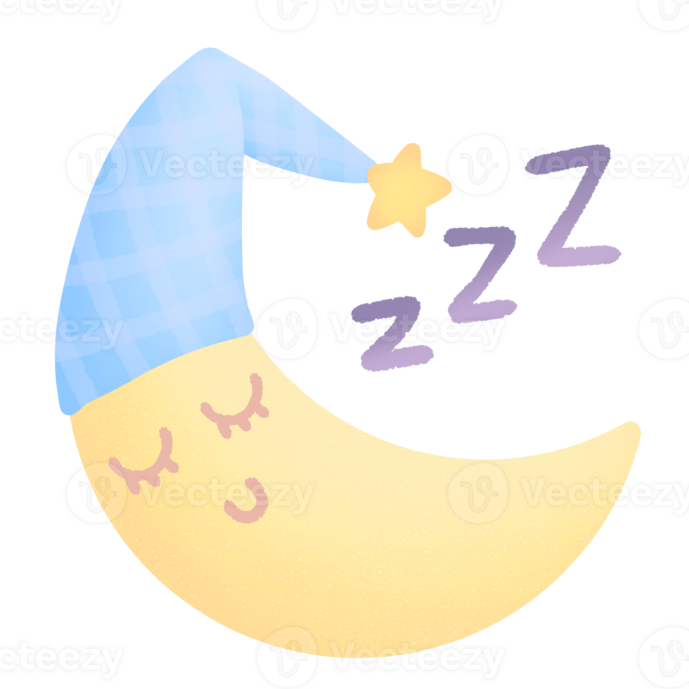 mezzaluna Luna addormentato png