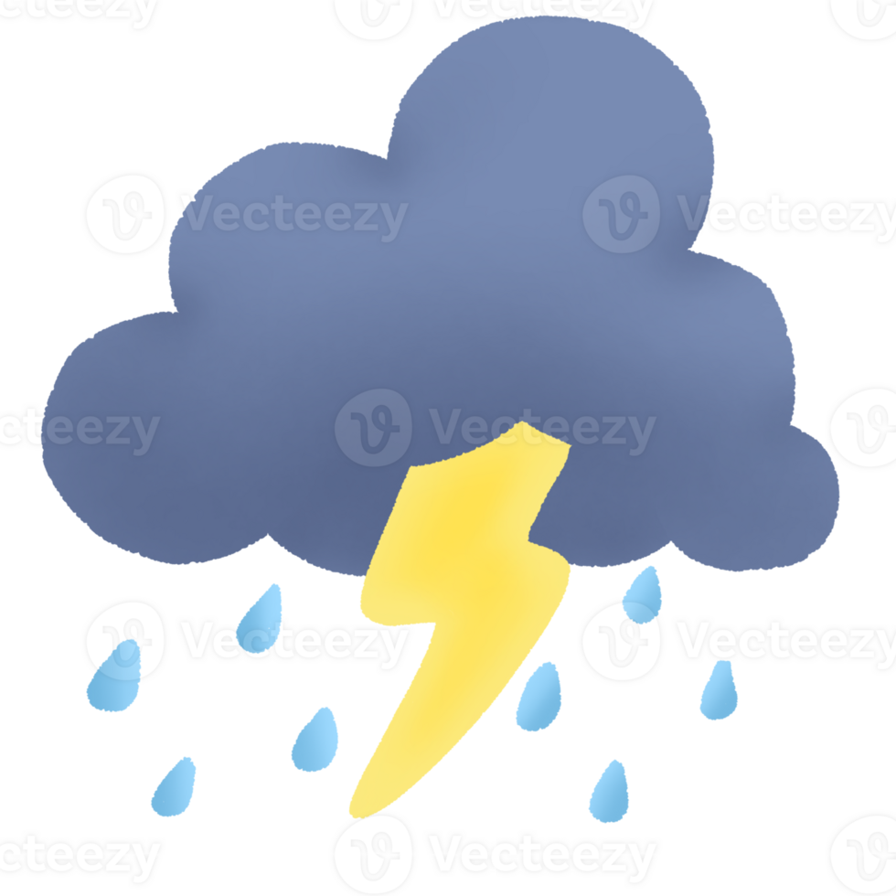 Rain clouds and lightning png