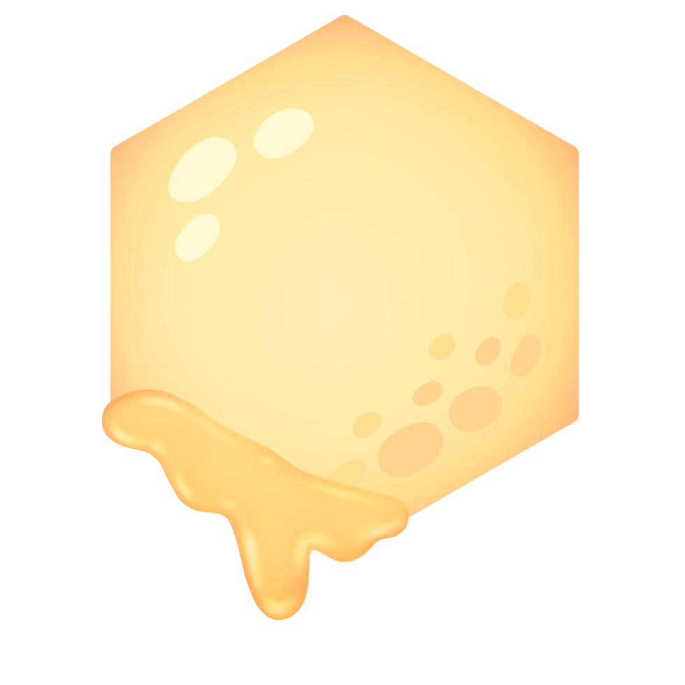 The bright yellow honeycomb of a little bee. png
