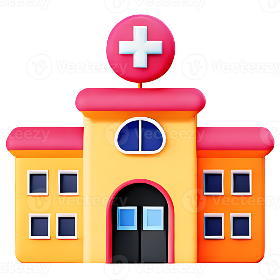Hospital cartoon cute AI Generative png