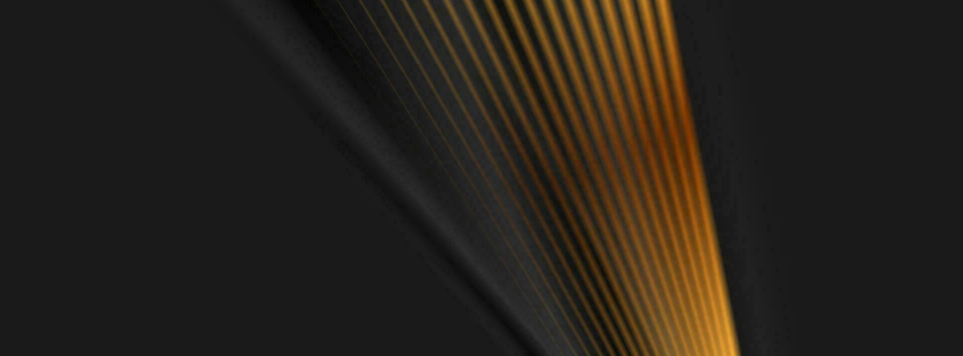 Abstract background with black smooth stripes and bronze lines vector