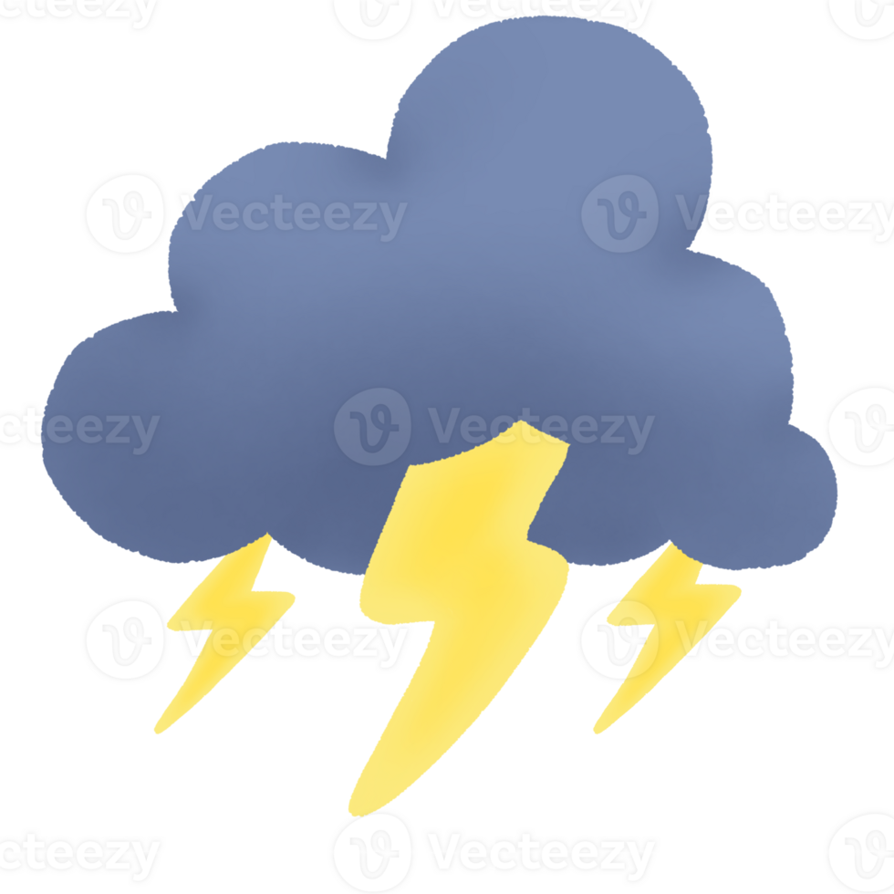 cute lightning cloud png