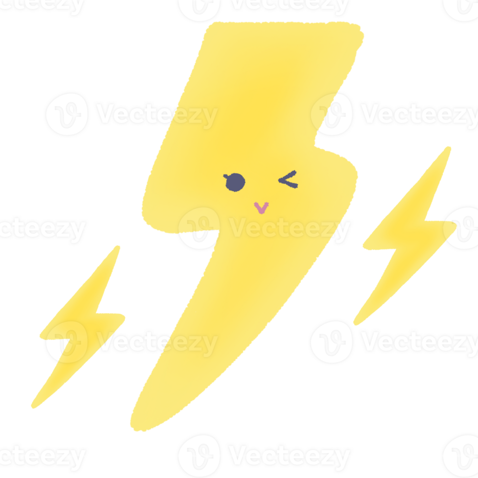 cute yellow lightning png