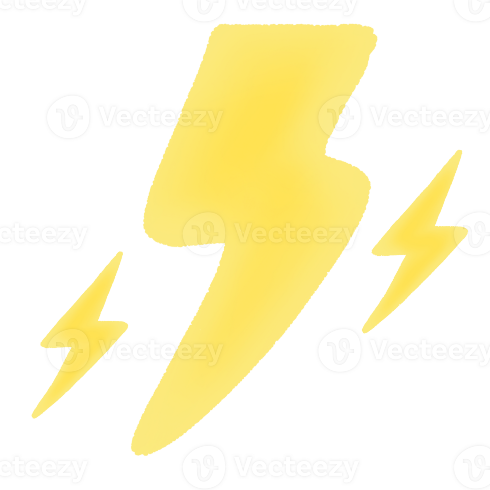 cute yellow lightning png